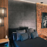 Bedroom feature wall with modern concrete wall panels – FLOAT Concrete