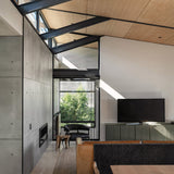 Interior living room lined with architectural concrete wall panels – FLOAT Concrete