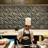 3D concrete design featured in the restaurant at Doha International Airport, offering a striking and modern aesthetic.