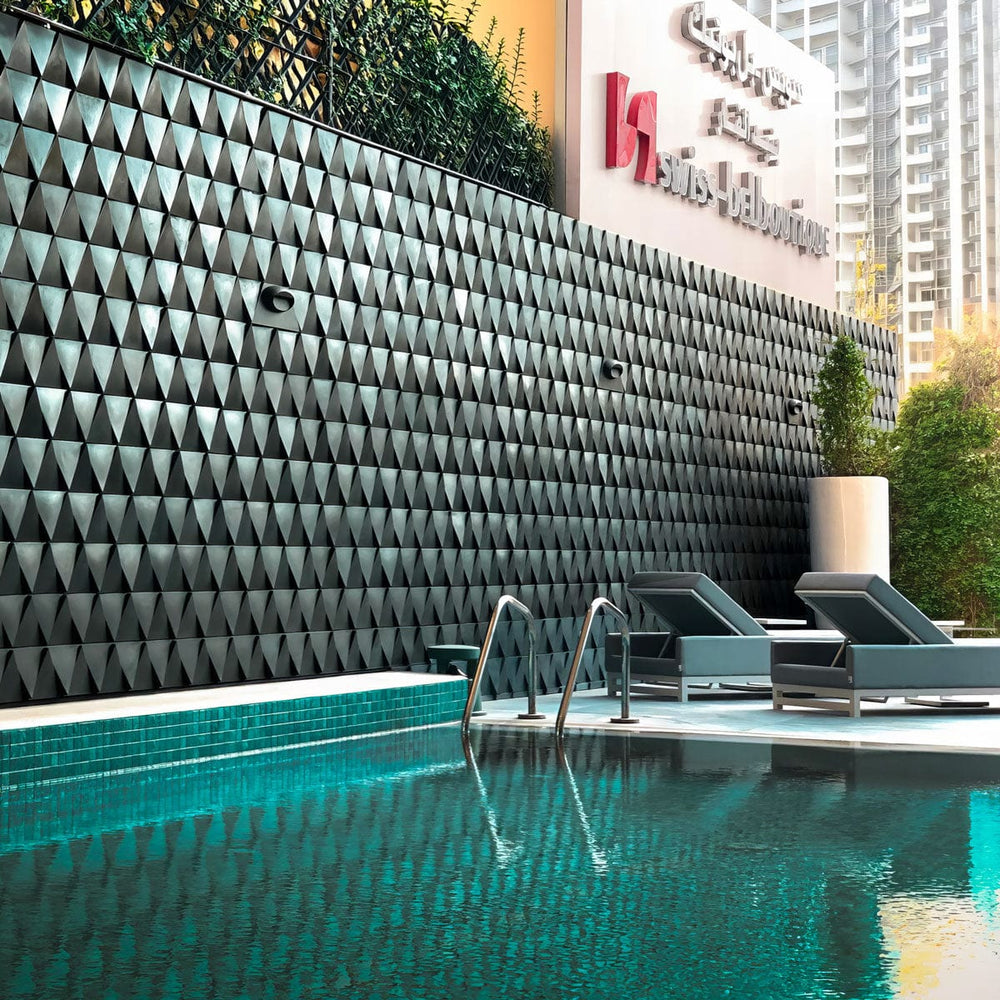 modern 3D wall panels with geometric design for hotel group in Middle-east