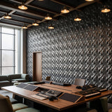 3D tiles Movement concrete feature wall in modern office and music studio interior - FLOAT Concrete