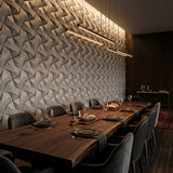 3D wall tiles Kraken concrete feature wall in luxury dining room design - FLOAT concrete