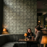 3D concrete wall tiles Adapt used as a feature wall in moody restaurant design - FLOAT concrete
