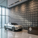3D concrete wall tiles Movement used as a feature wall in modern car showroom - FLOAT concrete