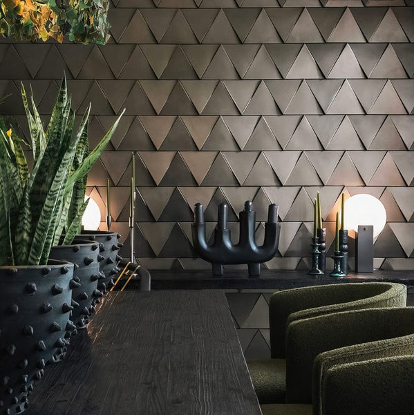 Triangular Wall Installations Triangular 3D wall tiles — Sixty | FLOAT