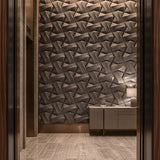 3D wall tiles Kraken concrete feature wall in luxury lobby interior design - FLOAT design