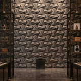3D concrete wall tiles Kraken used as a feature wall in luxury retail design - FLOAT concrete