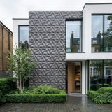 Modern studio with 3d wall tiles and glass windows in London, England. - FLOAT Concrete