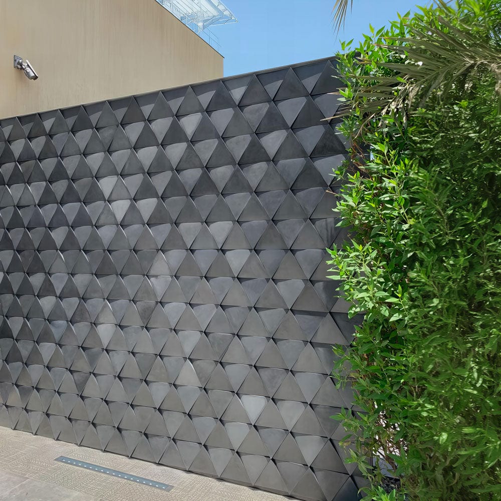 cement tile on exterior architectural feature at football stadium in Australia