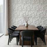 3D concrete wall tiles Symmetry used as a feature wall in modern dining room - FLOAT concrete