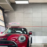 Commercial showroom interior with lightweight concrete panel wall – FLOAT Concrete