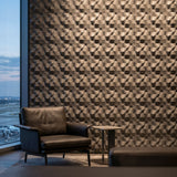 3D concrete wall tiles Movement feature wall in modern airport lounge interior - FLOAT Concrete