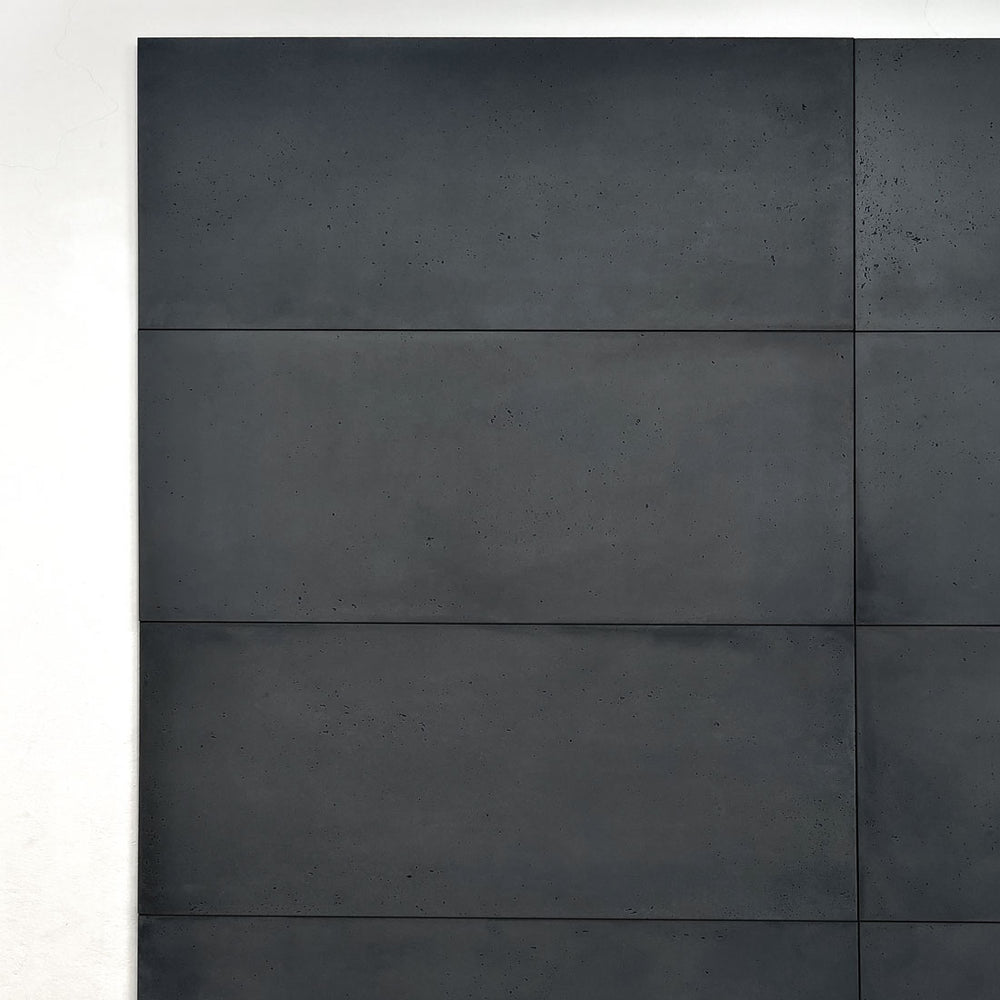 Dark grey cementitious wall panels for interior cladding – FLOAT Concrete