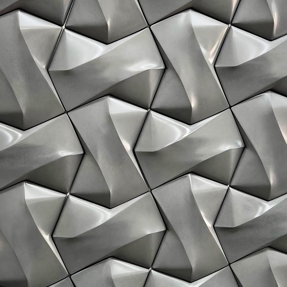 Eye-catching geometric wall pattern adding a modern and dynamic touch to interior spaces with bold design