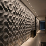 Modern interior with a wall featuring wall tiles 3d concrete. - FLOAT Concrete