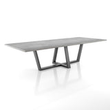 Concrete and steel dining table